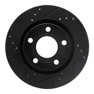 Audi A8 Brake Rotor (1) - Rear Left - R1 Concepts - Drilled & Slotted - Black - `00-`03